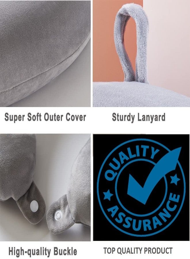 KOZI PET KOZI WORLD Portable Travel Pillow - Perfect Neck Support Pillow, Luxury Compact & Lightweight Quick Pack for Camping,Sleeping Rest Cushion (Grey) - Image 5